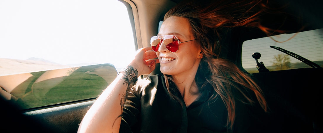 girl in a car